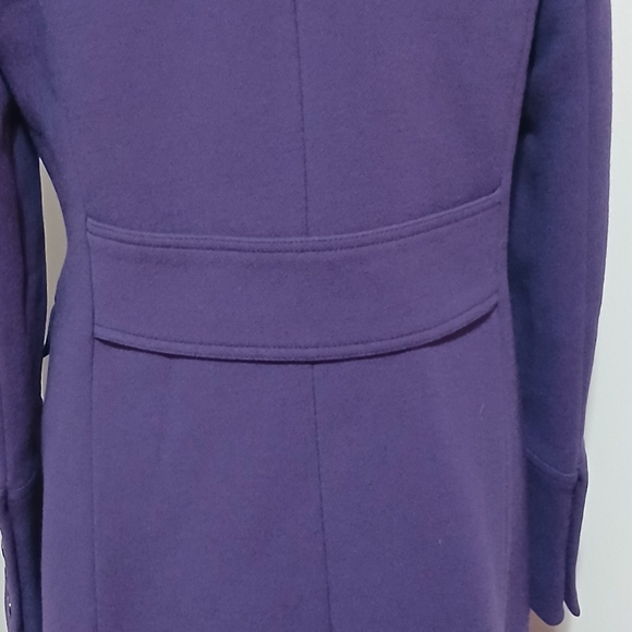J.CREW Double Cloth Italian Lady Day Wool Blend Deep Purple Pea Coat Size 8 - Picture 8 of 16
